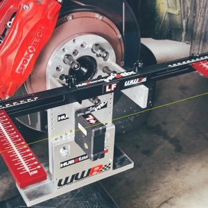 ProPLUS HUBStands brand hub stands ProSTIX camber gauges on customer race car